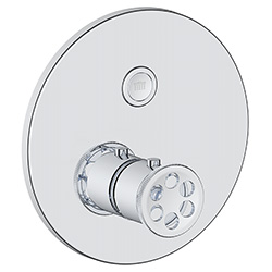 1 function push button thermostatic valve trim with integrated diverter