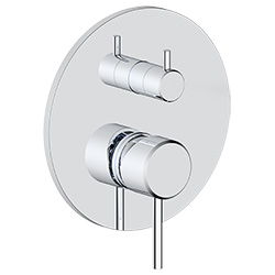 2 function pressure balancing valve trim with turning diverter without shared function