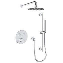 2 function push button thermostatic shower system