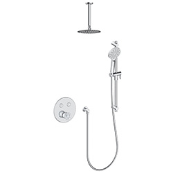 2 function push button thermostatic shower system