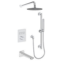 3 function push button thermostatic shower system