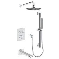 3 function push button thermostatic shower system