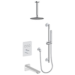 3 function push button thermostatic shower system