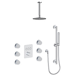 3 function push button thermostatic shower system