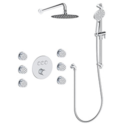 3 function push button thermostatic shower system