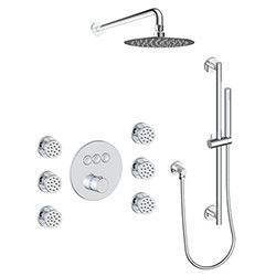 3 function push button thermostatic shower system