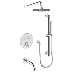 3 function push button thermostatic shower system