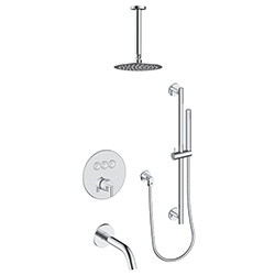 3 function push button thermostatic shower system