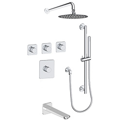 3 function thermostatic shower system