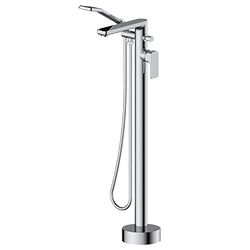 floor mounted tub filler with hand shower