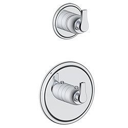 thermostatic valve trim with composed 2 function diverter with shared or. without shared function